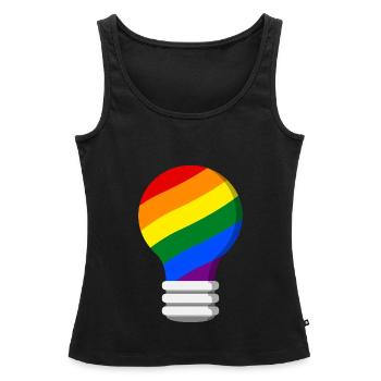 Gay Pride - Women’s Premium Organic Tank top - black - Front - AI Model Female 172 light (172cm)