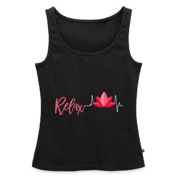 massage - Women’s Premium Organic Tank top - black - Front - AI Model Female 172 light (172cm)