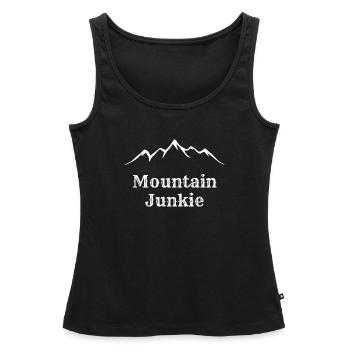 mountain junkie - Frauen Premium Organic Tank Top - Schwarz - Vorne - AI Model Female 172 light (172cm)