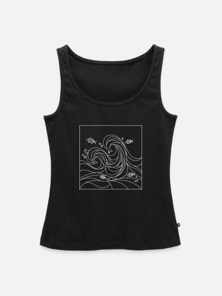 océan géométrique - Débardeur bio Premium Femme - noir