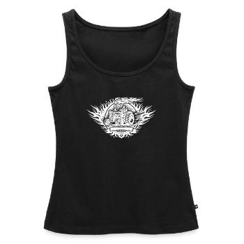 Tractor Pulling Logo - Women’s Premium Organic Tank top - black - Front - AI Model Female 172 light (172cm)