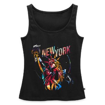 Leuchtende Freiheitsstatue New York - Frauen Premium Organic Tank Top - Schwarz - Vorne - AI Model Female 172 light (172cm)
