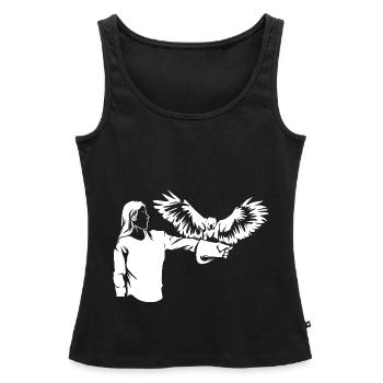 Stolze Falknerei Greifvogeljagd - Frauen Premium Organic Tank Top - Schwarz - Vorne - AI Model Female 172 light (172cm)