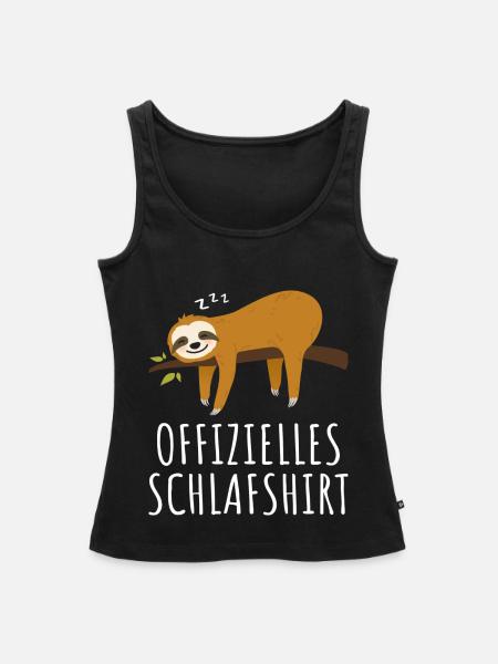 Offizielles Schlafshirt Schlafanzug Faultier - Frauen Premium Organic Tank Top - Schwarz