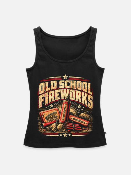 Old School Fireworks - Frauen Premium Organic Tank Top - Schwarz