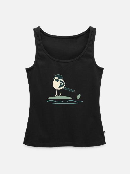Bachstelze am Bach - Frauen Premium Organic Tank Top - Schwarz