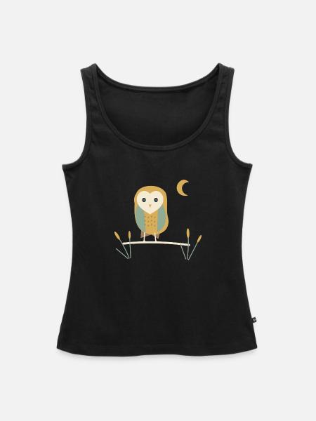 Schleiereule über Wiesengras - Frauen Premium Organic Tank Top - Schwarz