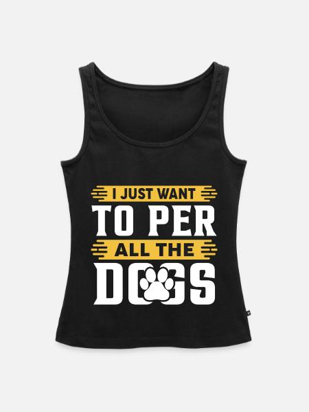 Ich will alle Hunde streicheln - Frauen Premium Organic Tank Top - Schwarz