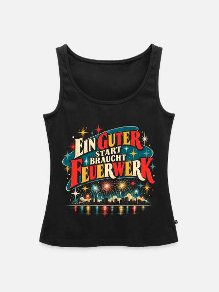 Ein guter Start braucht Feuerwerk - Frauen Premium Organic Tank Top - Schwarz