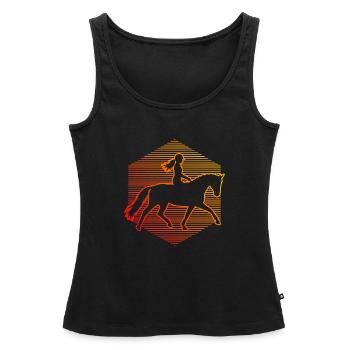 Geschenkidee für eine Springreiterin mit Reitsport - Frauen Premium Organic Tank Top - Schwarz - Vorne - AI Model Female 172 light (172cm)