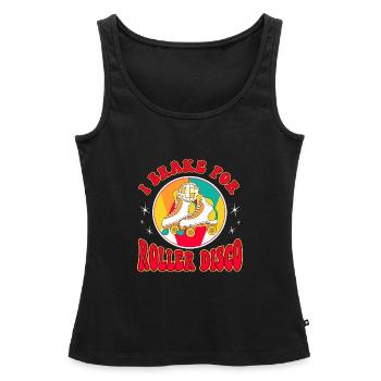Rollerskater Party I Brake For Roller Disco Gifts - Frauen Premium Organic Tank Top - Schwarz - Vorne - AI Model Female 172 light (172cm)
