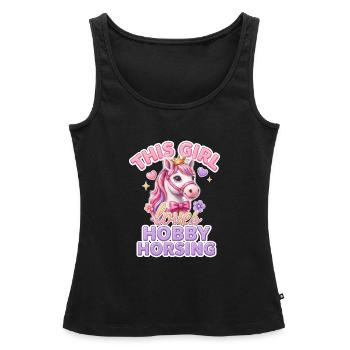 This Girl Loves Hobby Horsing Steckenpferd - Frauen Premium Organic Tank Top - Schwarz - Vorne - AI Model Female 172 light (172cm)