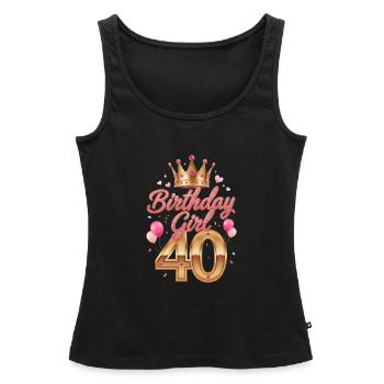 Birthday Girl 40 Krone Geburtstag Frau - Frauen Premium Organic Tank Top - Schwarz - Vorne - AI Model Female 172 light (172cm)