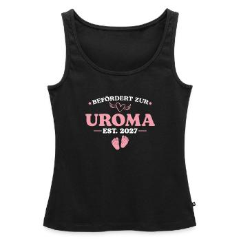 Schwangerschaftsankündigung Befördert Uroma 2027 - Frauen Premium Organic Tank Top - Schwarz - Vorne - AI Model Female 172 light (172cm)