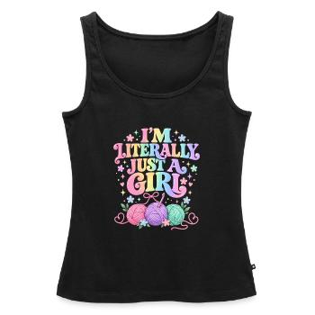 Nur ein Hobby für Mädchenhäkelgarn - Frauen Premium Organic Tank Top - Schwarz - Vorne - AI Model Female 172 light (172cm)