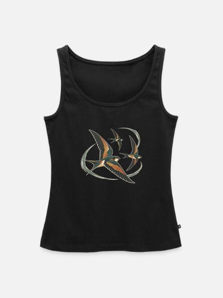 Schwalben, die den Wind anziehen - Frauen Premium Organic Tank Top - Schwarz
