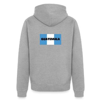 Guatemala dans Les couleurs du drapeau guatémaltèque - Veste à capuche bio Premium Unisexe - gris chiné - Dos - Nico (187cm)