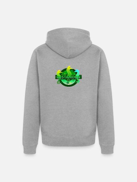 bestanden Seepferdchen Schwimmabzeichen Prüfung - Unisex Premium Bio Zip Hoodie - Grau meliert