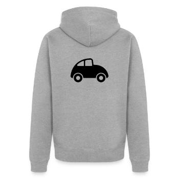 Voiture - Veste à capuche bio Premium Unisexe - gris chiné - Dos - Nico (187cm)