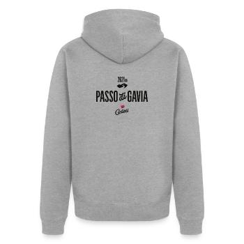 Gavia Pass - Unisex Premium Bio Zip Hoodie - Grau meliert - Hinten - Nico (187cm)