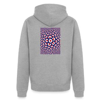 Mod Swarm - Unisex Premium Bio Zip Hoodie - Grau meliert - Hinten - Nico (187cm)