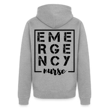 Notfall Krankenschwester Design - Unisex Premium Bio Zip Hoodie - Grau meliert - Hinten - Nico (187cm)
