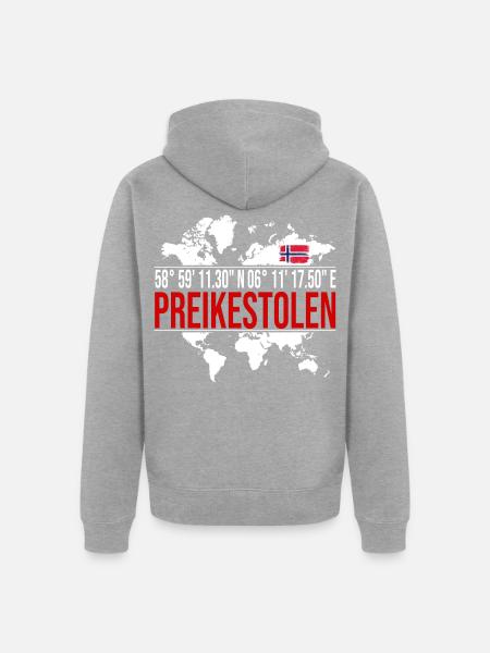Preikestolen - Unisex Premium Bio Zip Hoodie - Grau meliert