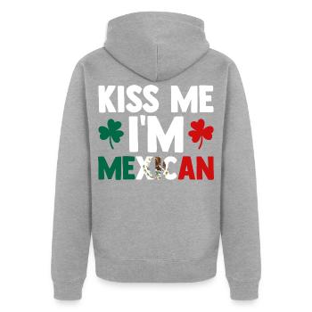 Kiss Me I Am Mexican Mexico - Unisex Premium Bio Zip Hoodie - Grau meliert - Hinten - Nico (187cm)