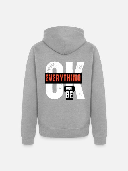 Alles wird gut werden - Unisex Premium Bio Zip Hoodie - Grau meliert