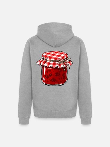 Omas Marmelade – Retro Marmeladenglas - Unisex Premium Bio Zip Hoodie - Grau meliert