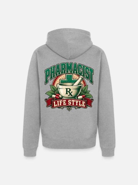Lebensstil als Apotheker - Unisex Premium Bio Zip Hoodie - Grau meliert