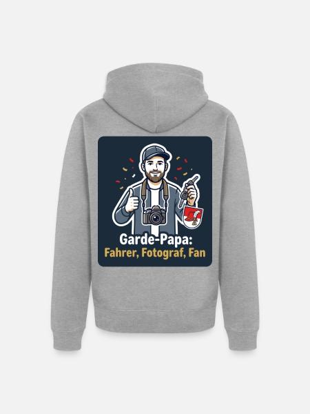 Garde-Papa – Fahrer, Fotograf, Fan - Unisex Premium Bio Zip Hoodie - Grau meliert