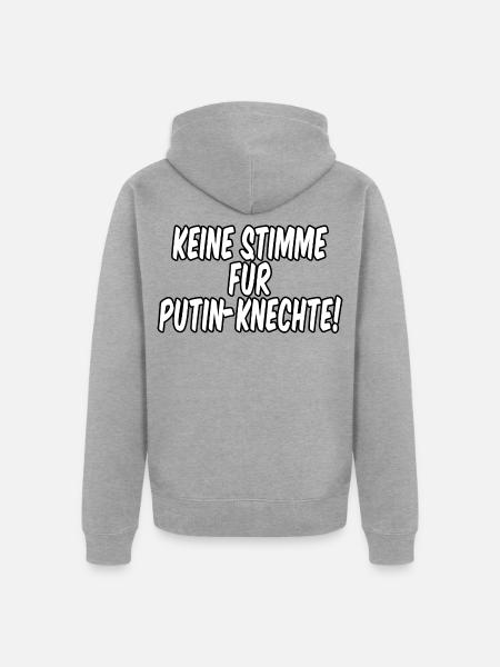 Keine Stimme für Putin Knechte - Unisex Premium Bio Zip Hoodie - Grau meliert