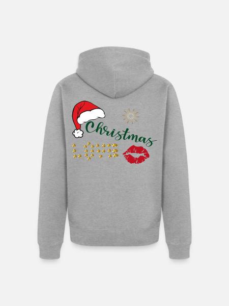 Weihnachten - Unisex Premium Bio Zip Hoodie - Grau meliert