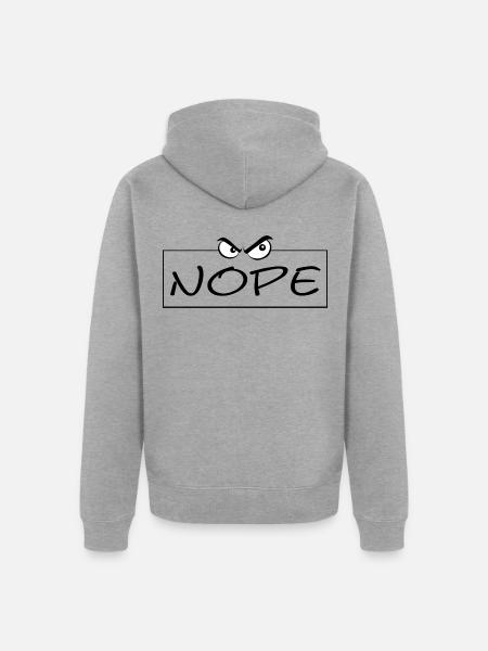 Dunkle Augen Minimalismus - Unisex Premium Bio Zip Hoodie - Grau meliert