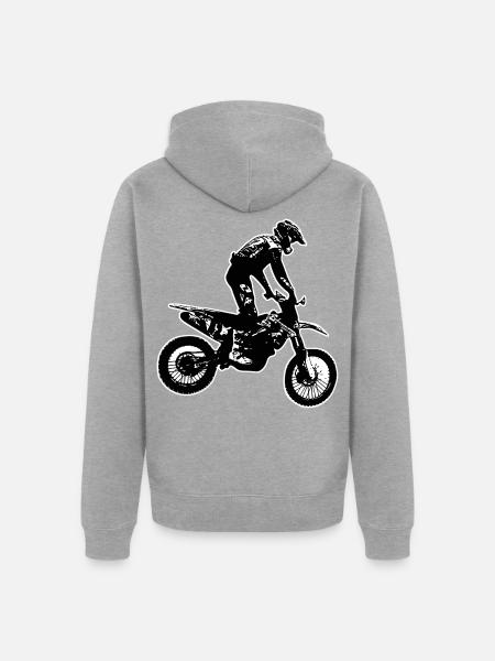 enduro - Unisex Premium Bio Zip Hoodie - Grau meliert