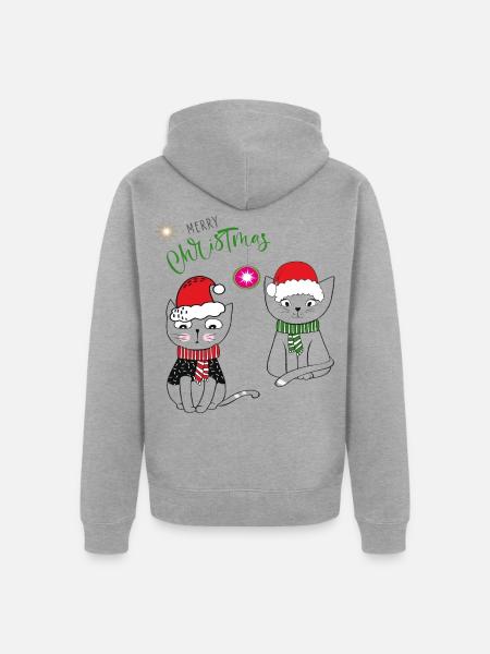 Merry Christmas - Unisex Premium Bio Zip Hoodie - Grau meliert