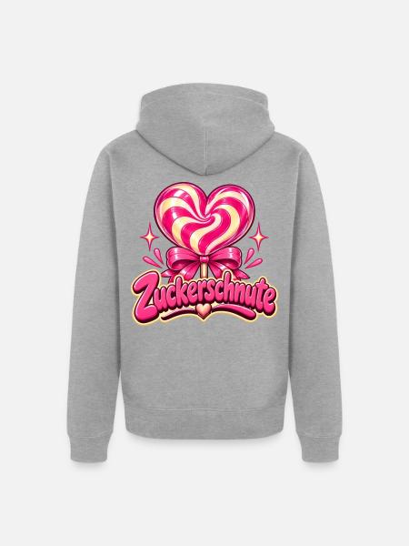 Zuckerschnute Y2K - Unisex Premium Bio Zip Hoodie - Grau meliert