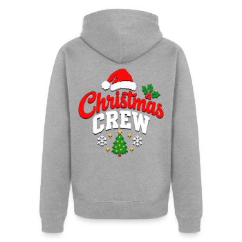 Weihnachtscrew Logo - Unisex Premium Bio Zip Hoodie - Grau meliert - Hinten - Nico (187cm)