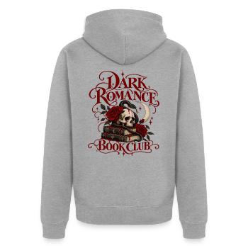Dark Romance Book Club - Unisex Premium Bio Zip Hoodie - Grau meliert - Hinten - Nico (187cm)