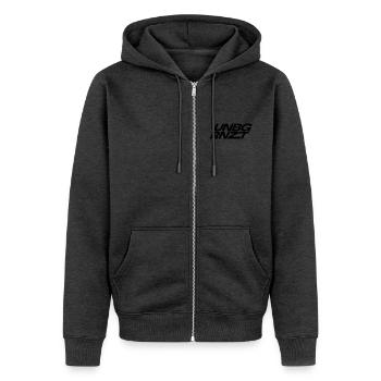 UNBGRNZT by Unlimited Apparel - Unisex Premium Organic Zip Hoodie - heather anthracite - Front - Nico (187cm) & Julia (174cm)