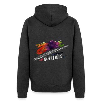 Flinke Querflötistin Marschkapelle - Unisex Premium Bio Zip Hoodie - Anthrazit meliert - Hinten - Nico (187cm)