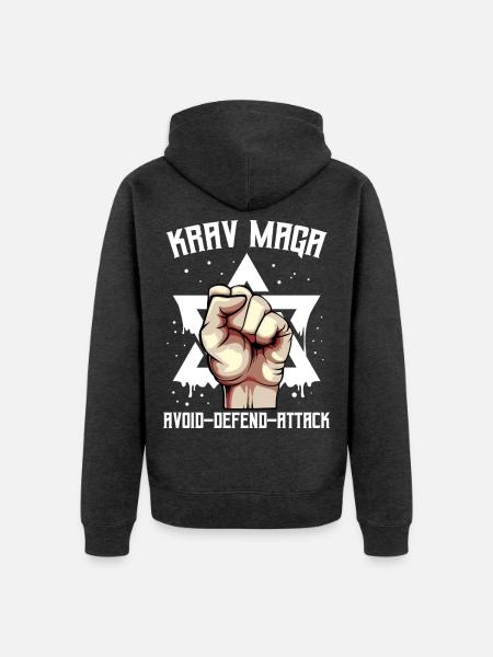Krav Maga - Unisex Premium Organic Zip Hoodie - heather anthracite