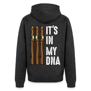 cigar - Unisex Premium Organic Zip Hoodie - heather anthracite - Back - Nico (187cm)