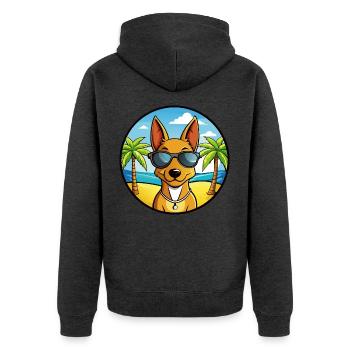 Cirneco Dell Etna Hunderasse Cartoon Sonnenbrille Strand - Unisex Premium Bio Zip Hoodie - Anthrazit meliert - Hinten - Nico (187cm)