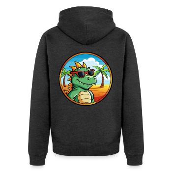 Dragon Funny Cartoon Lunettes de soleil de plage d’été cool - Veste à capuche bio Premium Unisexe - anthracite chiné - Dos - Nico (187cm)