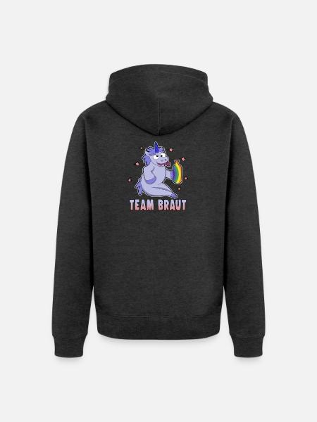Team Braut - Unisex Premium Bio Zip Hoodie - Anthrazit meliert