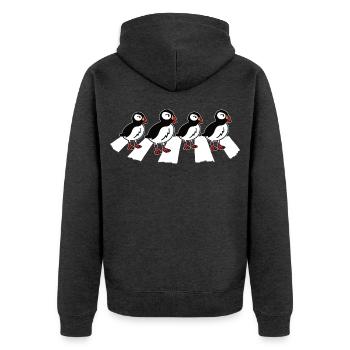 Papageitaucher Papageientaucher Puffin - Unisex Premium Bio Zip Hoodie - Anthrazit meliert - Hinten - Nico (187cm)