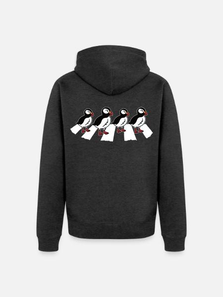 Papageitaucher Papageientaucher Puffin - Unisex Premium Bio Zip Hoodie - Anthrazit meliert