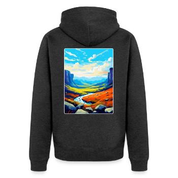 High Cup Nick Cumbria Affiche de voyage vintage WPA - Veste à capuche bio Premium Unisexe - anthracite chiné - Dos - Nico (187cm)